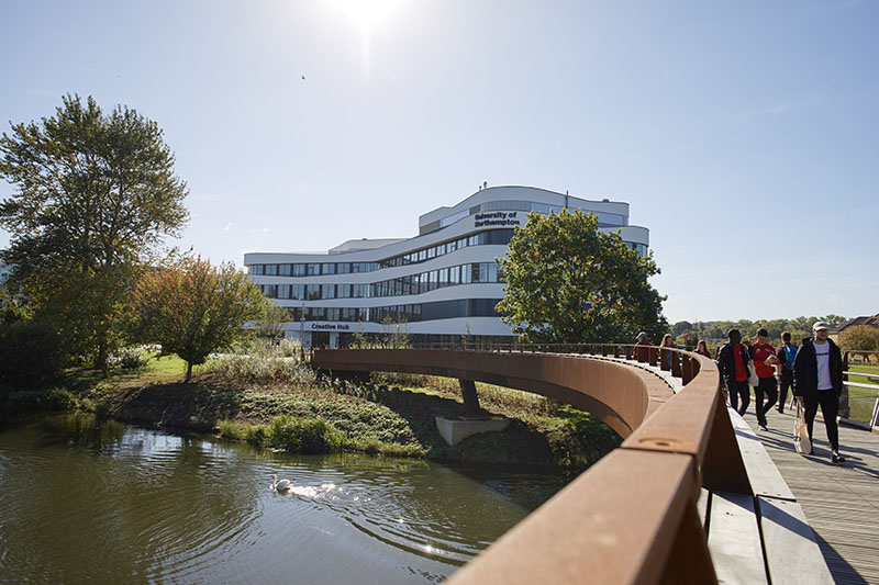 University Bridge with Creative Hub in background