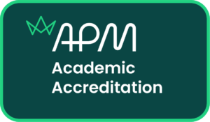 Association of Project Management Academic Accreditation Green and White Logo